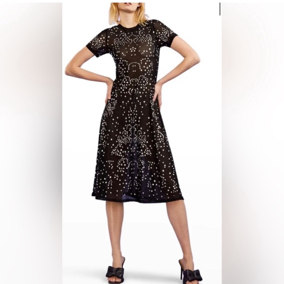 Cynthia Rowley Crystal Embellished Mesh Midi-Dress, Size 2 - Picture 3 of 7